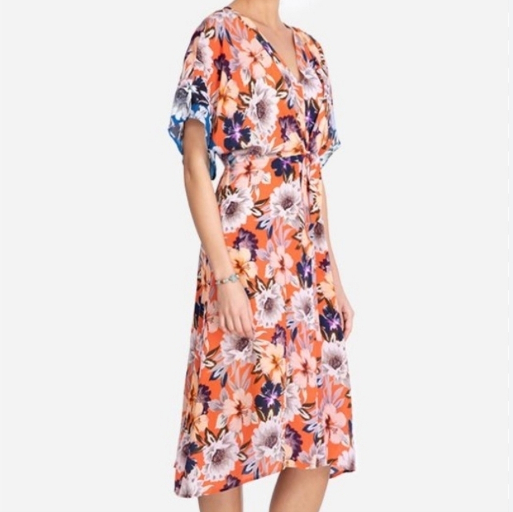 Johnny Was Jade Deepika Tie Front Midi Dress XL NWT